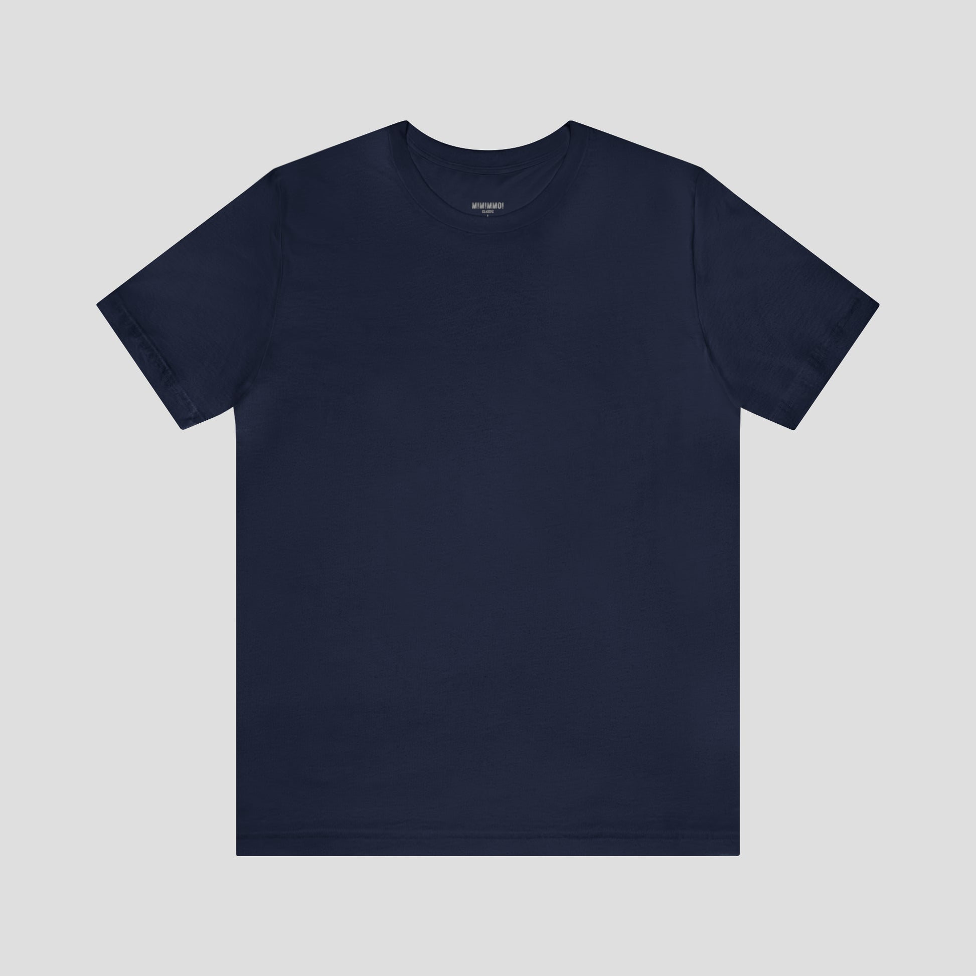 Navy t-shirt against white background.