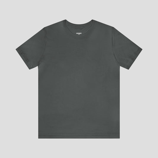 Gray t-shirt against light gray background.